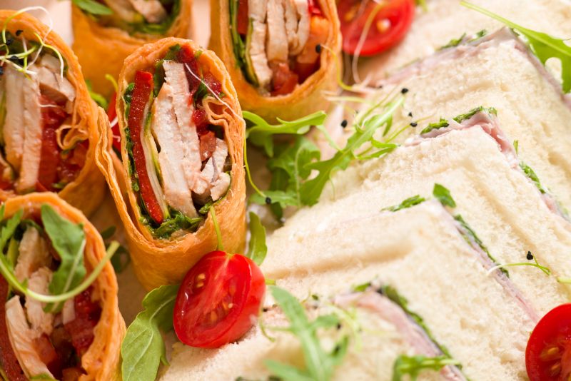 Turkey and Avocado Wrap with dijon mustard and arugula