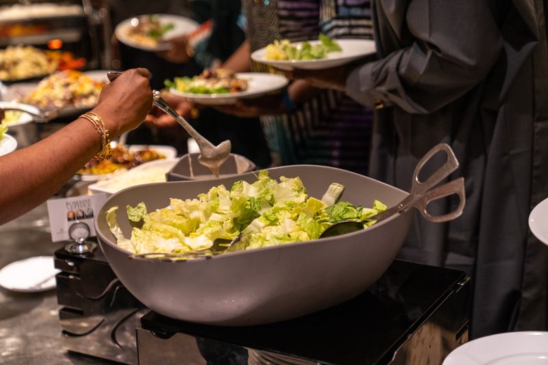 Wedding catering salad station