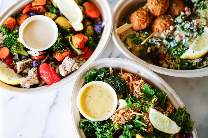 Kale Caesar Power salad with parmesan and croutons